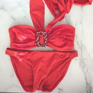 BECCA by Rebecca Virtue Red Bikini Size Small